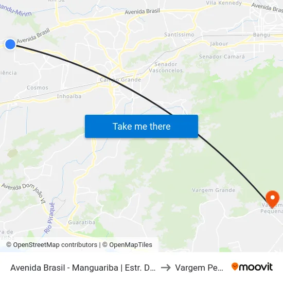 Avenida Brasil - Manguariba | Estr. Do Campinho to Vargem Pequena map