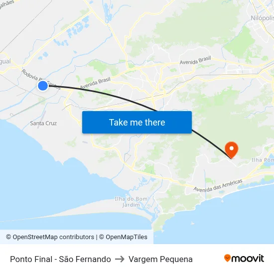 Ponto Final - São Fernando to Vargem Pequena map