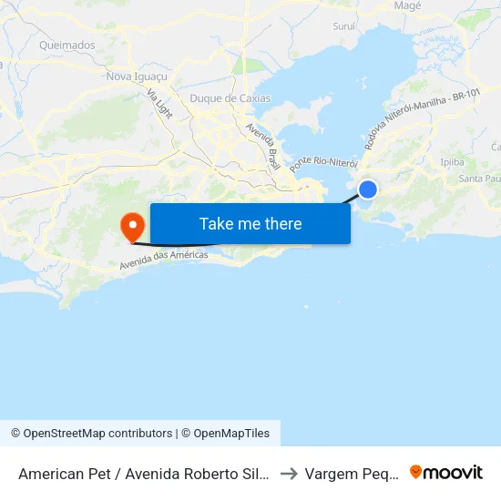 American Pet / Avenida Roberto Silveira, 485 to Vargem Pequena map