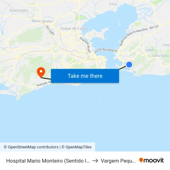 Hospital Mario Monteiro (Sentido Itaipu) to Vargem Pequena map