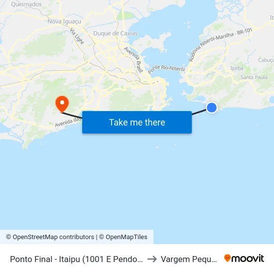 Ponto Final - Itaipu (1001 E Pendotiba) to Vargem Pequena map