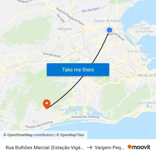 Rua Bulhões Marcial (Estação Vigário Geral) to Vargem Pequena map