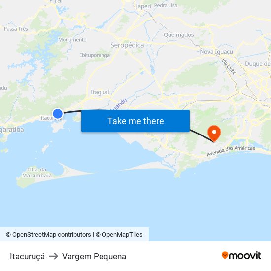 Itacuruçá to Vargem Pequena map