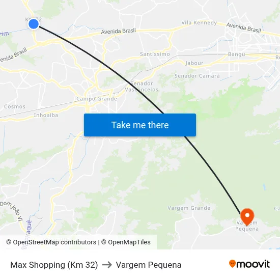 Max Shopping (Km 32) to Vargem Pequena map
