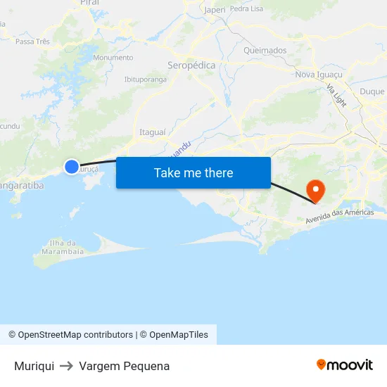 Muriqui to Vargem Pequena map
