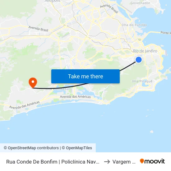 Rua Conde De Bonfim | Policlínica Naval Nossa Senhora Da Glória to Vargem Pequena map