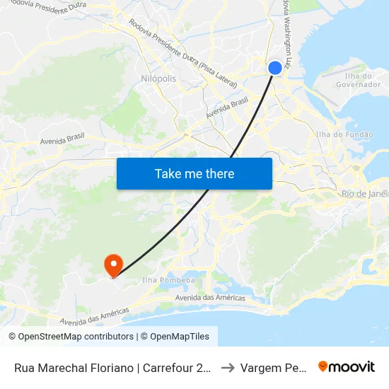 Rua Marechal Floriano | Carrefour 25 De Agosto to Vargem Pequena map