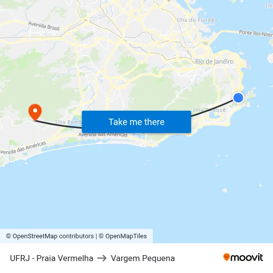 UFRJ - Praia Vermelha to Vargem Pequena map