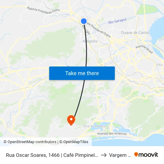 Rua Oscar Soares, 1466 | Café Pimpinela / Universidade Estácio De Sá to Vargem Pequena map