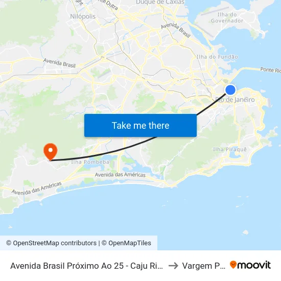 Avenida Brasil Próximo Ao 25 - Caju Rio De Janeiro - Rj Brasil to Vargem Pequena map