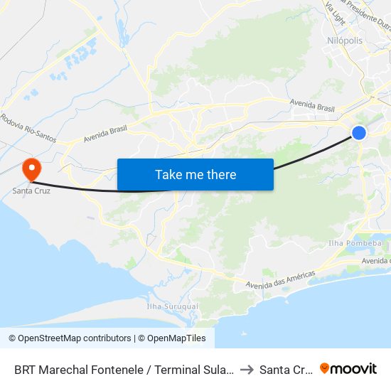 BRT Marechal Fontenele / Terminal Sulacap to Santa Cruz map