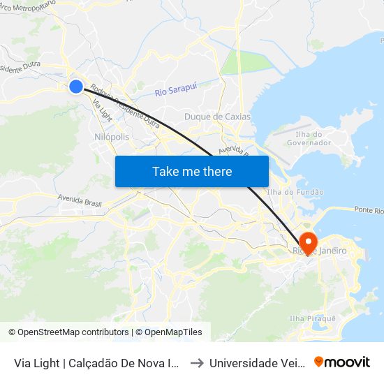 Via Light | Calçadão De Nova Iguaçu (Sentido Pavuna) to Universidade Veiga De Almeida map