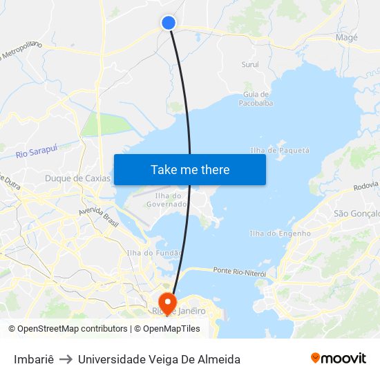 Imbariê to Universidade Veiga De Almeida map