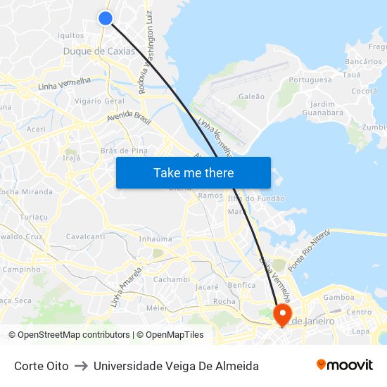 Corte Oito to Universidade Veiga De Almeida map