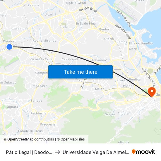 Pátio Legal | Deodoro to Universidade Veiga De Almeida map