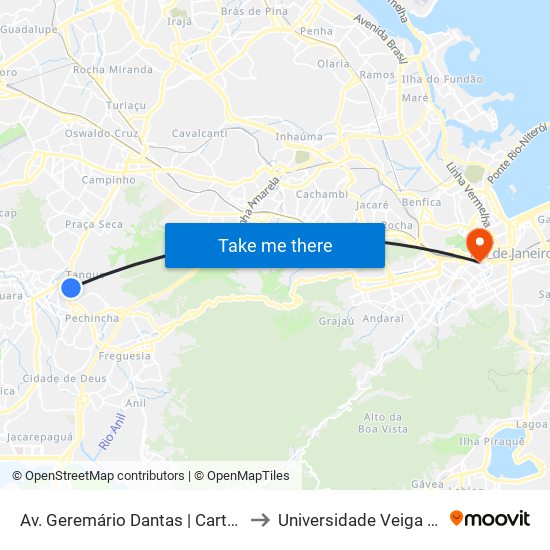 Av. Geremário Dantas | Cartório Do Tanque to Universidade Veiga De Almeida map