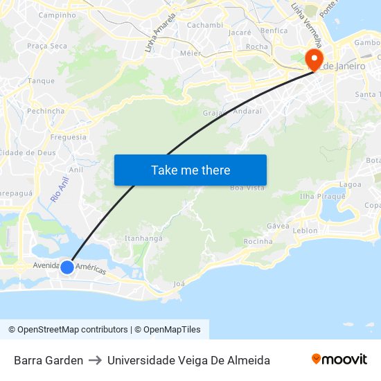 Barra Garden to Universidade Veiga De Almeida map