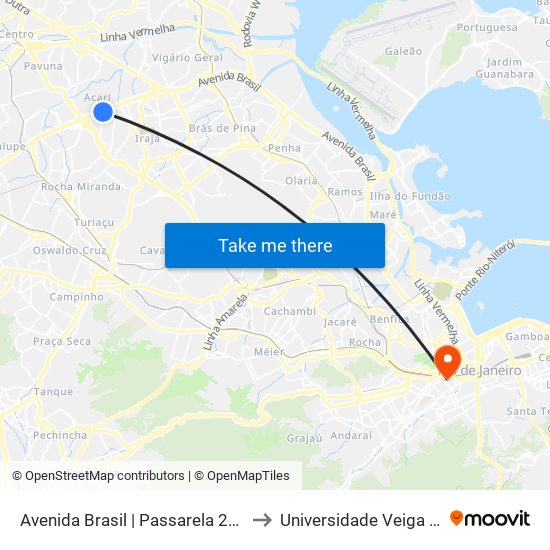 Avenida Brasil | Passarela 27 / Assaí Ceasa to Universidade Veiga De Almeida map