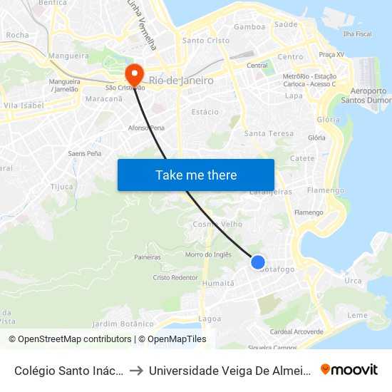 Colégio Santo Inácio to Universidade Veiga De Almeida map
