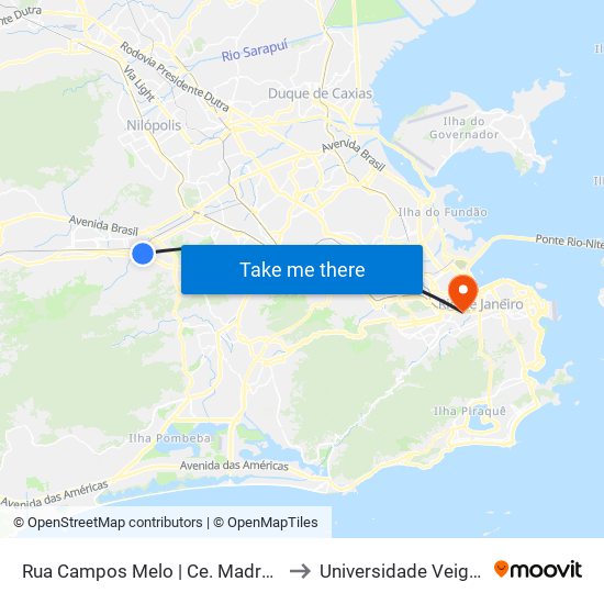 Rua Campos Melo | Ce. Madre Teresa De Calcutá to Universidade Veiga De Almeida map