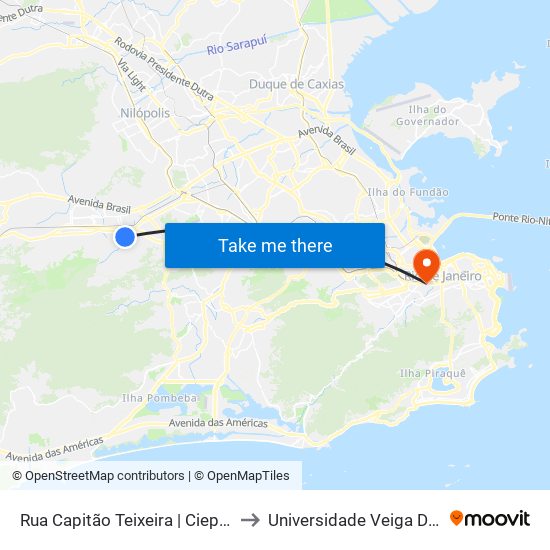Rua Capitão Teixeira | Ciep Frei Veloso to Universidade Veiga De Almeida map