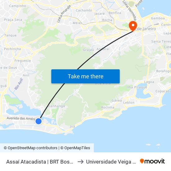 Assaí Atacadista | BRT Bosque Marapendi to Universidade Veiga De Almeida map