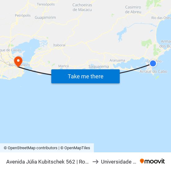 Avenida Júlia Kubitschek 562 | Rodoviária De Cabo Frio (Sentido Centro) to Universidade Veiga De Almeida map