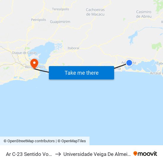 Ar C-23 Sentido Volta to Universidade Veiga De Almeida map