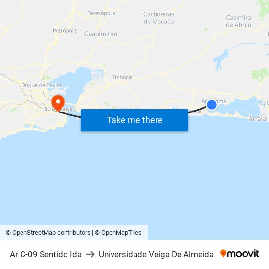 Ar C-09 Sentido Ida to Universidade Veiga De Almeida map