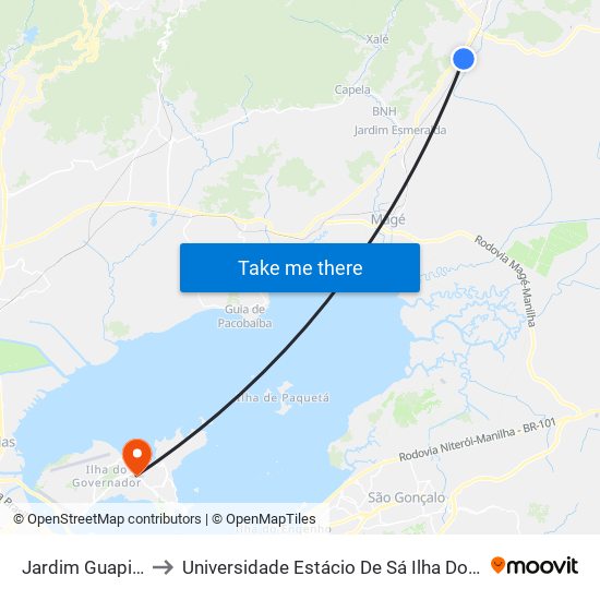 Jardim Guapimirim to Universidade Estácio De Sá Ilha Do Governador map
