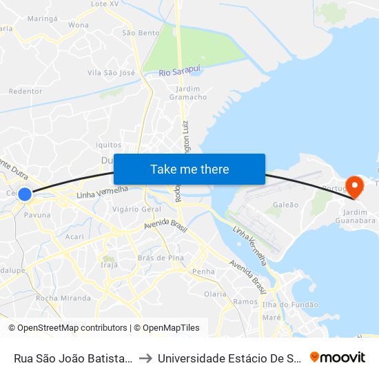 Rua São João Batista | Praça Do Skate to Universidade Estácio De Sá Ilha Do Governador map