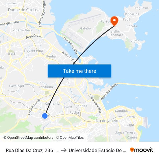 Rua Dias Da Cruz, 236 | Shopping Do Méier to Universidade Estácio De Sá Ilha Do Governador map