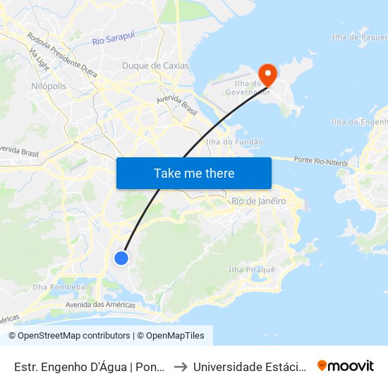 Estr. Engenho D'Água | Ponte Canal Do Anil | Dez Jacarepaguá to Universidade Estácio De Sá Ilha Do Governador map