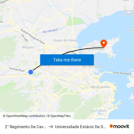 2° Regimento De Cavalaria De Guarda to Universidade Estácio De Sá Ilha Do Governador map