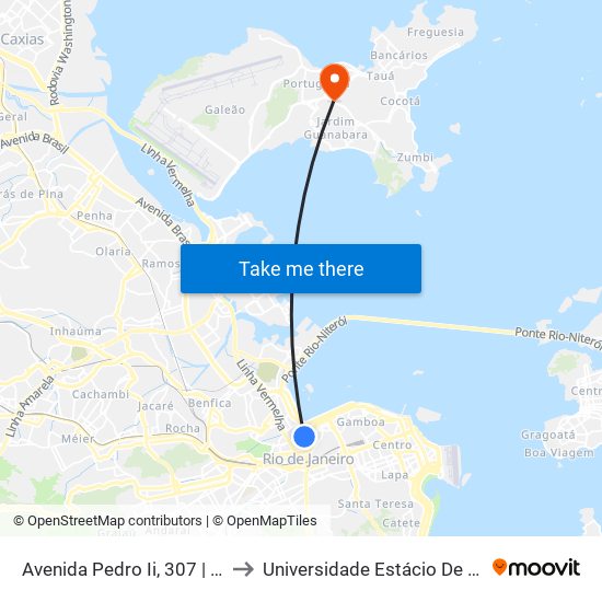 Avenida Pedro Ii, 307 | Rodoviária Novo Rio to Universidade Estácio De Sá Ilha Do Governador map