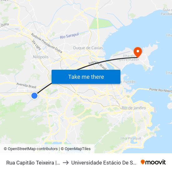 Rua Capitão Teixeira | Ciep Frei Veloso to Universidade Estácio De Sá Ilha Do Governador map