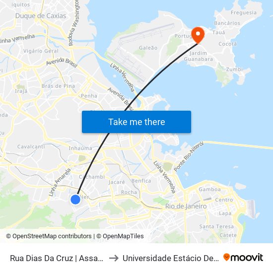 Rua Dias Da Cruz | Assaí Méier (Sentido Méier) to Universidade Estácio De Sá Ilha Do Governador map