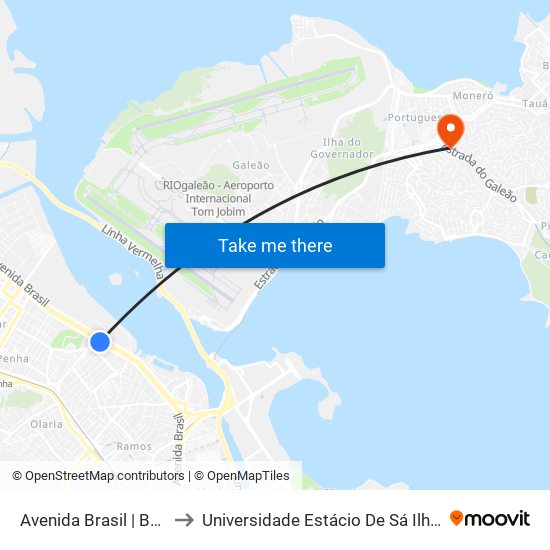 Avenida Brasil | Bamrj / Cnab to Universidade Estácio De Sá Ilha Do Governador map