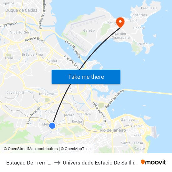 Estação De Trem Silva Freire to Universidade Estácio De Sá Ilha Do Governador map