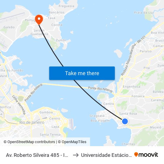 Av. Roberto Silveira 485 - Icaraí Niterói - Rj 24110-206 Brasil to Universidade Estácio De Sá Ilha Do Governador map