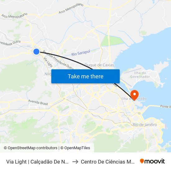 Via Light | Calçadão De Nova Iguaçu (Sentido Pavuna) to Centro De Ciências Matemáticas E Da Natureza map
