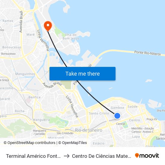 Terminal Américo Fontenelle - Plataforma C to Centro De Ciências Matemáticas E Da Natureza map