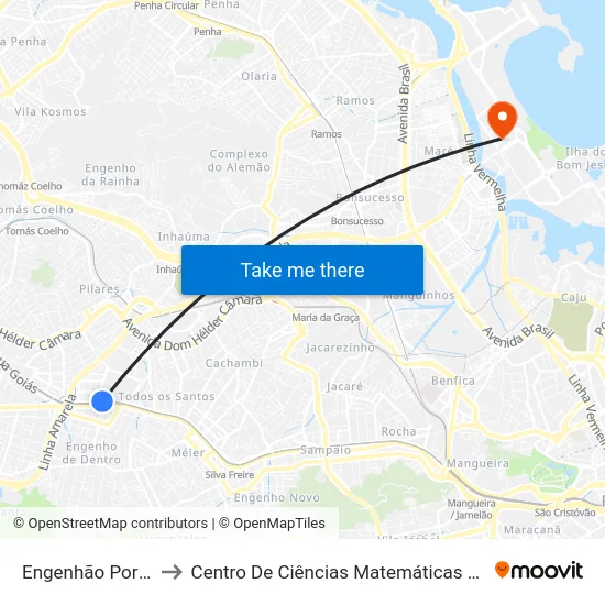 Engenhão Portão Sul to Centro De Ciências Matemáticas E Da Natureza map