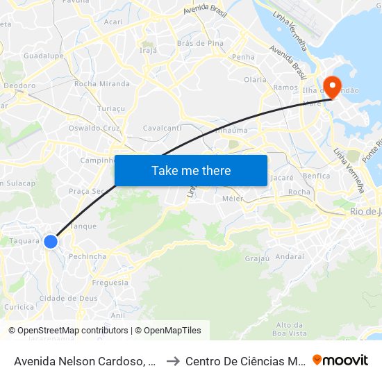 Avenida Nelson Cardoso, 1221 | Escola Barão Da Taquara to Centro De Ciências Matemáticas E Da Natureza map