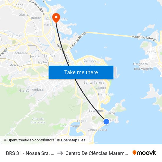 BRS 3 I - Nossa Sra. De Copacabana to Centro De Ciências Matemáticas E Da Natureza map