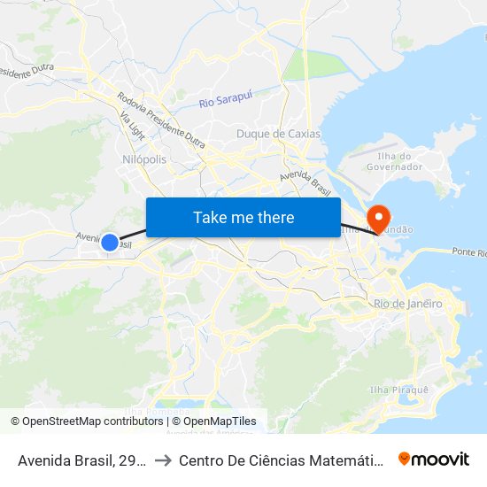 Avenida Brasil, 29704-29718 to Centro De Ciências Matemáticas E Da Natureza map