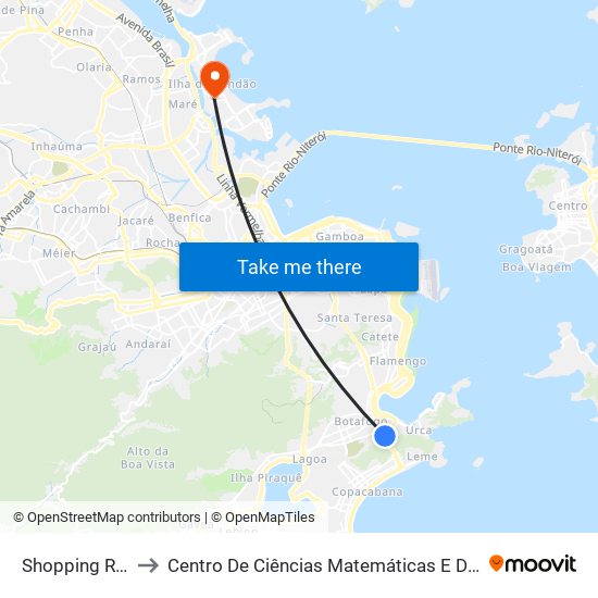 Shopping Riosul to Centro De Ciências Matemáticas E Da Natureza map