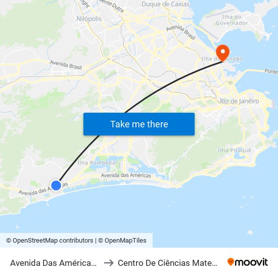 Avenida Das Américas | Vivendas Do Sol to Centro De Ciências Matemáticas E Da Natureza map