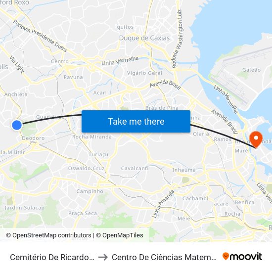 Cemitério De Ricardo De Albuquerque to Centro De Ciências Matemáticas E Da Natureza map