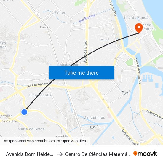 Avenida Dom Hélder Câmara, 3196 to Centro De Ciências Matemáticas E Da Natureza map